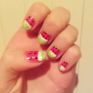 Love my watermelon nails 