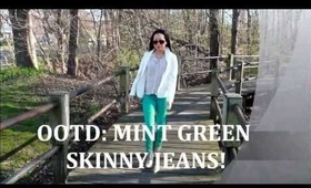 OOTD❤Mint Green Skinny Jeans