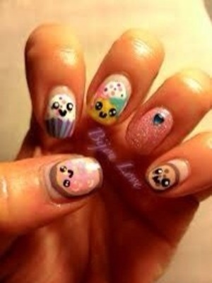Here is so super food nail art
