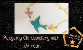 Recycling old jewellery with UV Resin - Swallow Necklace