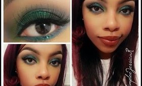 Makeup Look: Green with envy w/ a brown lip