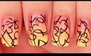 Colorful Abstract Valentines Day nail art