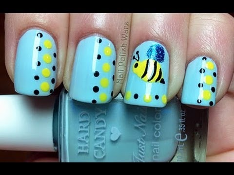 Honey Bee - Nail Polish Designs Long & Short Nails - Cute Easy Nail Art  Tutorial Video DIY | SuperWowstyle Video | Beautylish