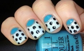 Half moon dotticure Nail designs- Nails Polish Half moon manicure cute Easy (Long & Short Nails)