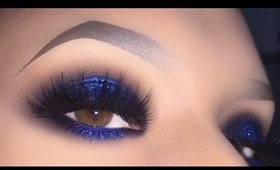 Sexy Blue Smokey for Brown Eyes - Glitter Halo Makeup Tutorial using PuroBIO