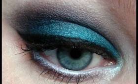 Bright Aqua, Purple Smokey Eye MakeUp Look.