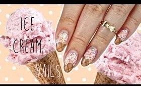 Spring Nails| Dripping Ice Cream Nail Art ♡