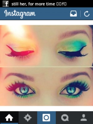 Not my photo but this is a cool eye makeup for spring.