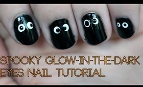 Spooky Glow in the Dark Eyes Nail Art Tutorial