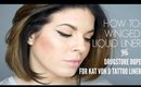 How to Apply Winged Liquid Liner | Kat von D Tattoo Liner Drugstore Dupe | @girlythingsby_e
