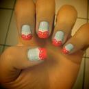 Light Blue and Pink Lace Nails