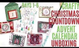 Crafty Christmas Countdown Calendar Unboxing DAYS 1-6, Crafty Countdown Swap Embellishment Swaps