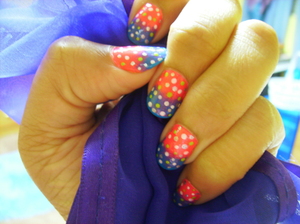 Colorful dip dye nails