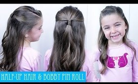 HALF UP HAIRSTYLE + BOBBY PIN ROLL! 😊