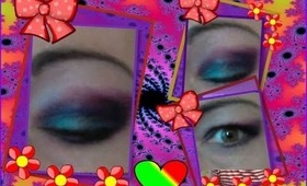 PURPLE AND GREEN EYE MAKE UP TUTORIAL USING SLEEK BAD GIRL