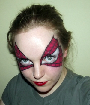 Spiderman/woman masquerade mask. Tutorial here: http://www.youtube.com/watch?v=pLlmV_09E5I