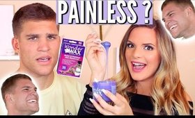 TESTING "PAINLESS" WAX ON MY BOYFRIEND! | Casey Holmes