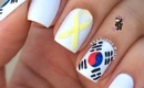 Pray for South Korea Flag Nails by The Crafty Ninja