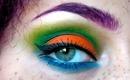 Briiight Orange, Green and Blue Makeup Tutorial