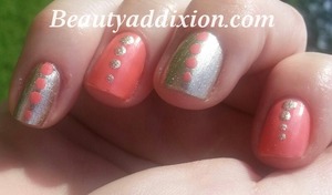 Simple Dotticure with peach and gold!!