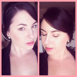 I used Lorac baked blush, too faced natural eye, revlon color stay foundation 