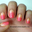Glittery Yellow and Pink Gradient