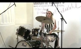 Cara Delevingne's Drumming Debut at Charlotte Tilbury's House of #RockNKohl! | @CTilburyMakeup