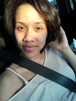 me n my real hair. been growing it out since october..my pregnancy sure is helping alot. ( : (last month)
