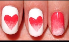 Valentine's Day Nails: Ombre Hearts