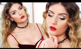 Tutorial Trucco Classico e Capelli Mossi ONDE Morbide | Make up Anni 50 Rossetto Rosso e Eyeliner