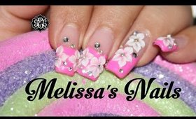 3D Pink Blossom Nail Art- Flores 3D Diseños de Uñas