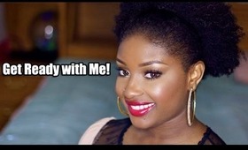 Get Ready with Me | Glamorous Everyday Makeup + Natural Hair Puff!