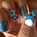 Leopard blue nails 💅