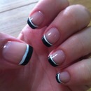 black and white tip manicure