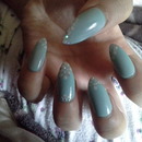 glitzy baby blue nails