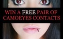 CAMOEYES REVIEW, HOW 2 PUT ON CONTACTS & GIVEAWAY YAY