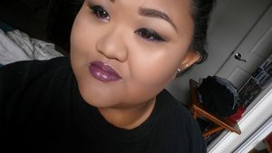 purple glitter and purple lips