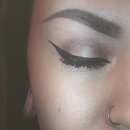 Simple eye look with bold liner 