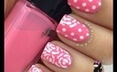 Lancome Pink Flower and Dot Nails by The Crafty Ninja