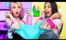 MAKING DIY GIANT FLUFFY SLIME WITH NO HANDS! Natalies Outlet Slime Challenge!