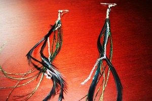Peacock flue earrings