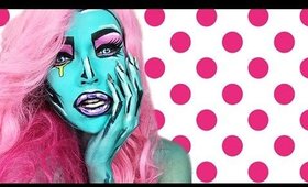 Cartoon Pop Art Painting Girl Makeup