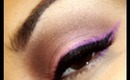 Purple Neon Eyeliner and Neutral Pink Eyes Makeup Tutorial