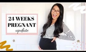 24 WEEKS PREGNANCY UPDATE | symptoms, maternity jeans, & bump shot!