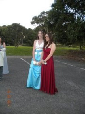 Me and my best friend before formal!!! I'm in the red :D