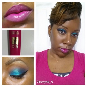 Teal/turquoise eyes with milani liquid color in pink rave