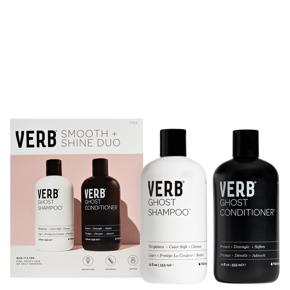 Verb Ghost Smooth Frizz + Shine + Weightless Hydration Healthy Hair Duo Value Set alternative view 1 - product swatch.