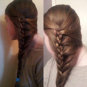 Picture of a mermaid braid i wore today. 