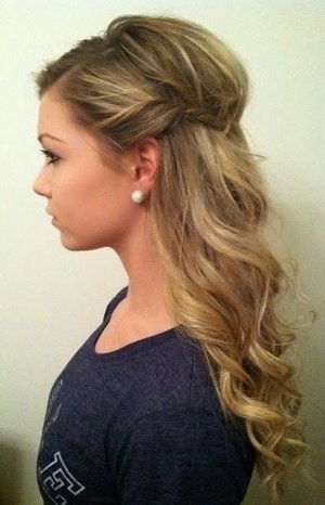 homecoming hair for strapless dresses