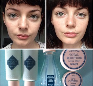 Here's a before and after photo of myself using the Benefit Skincare range 'B.right'. Read the full review on my blog www.hollyisobelle.blogspot.co.uk !